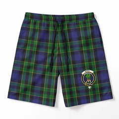 Mowat Modern Tartan Crest Men's Beach Shorts