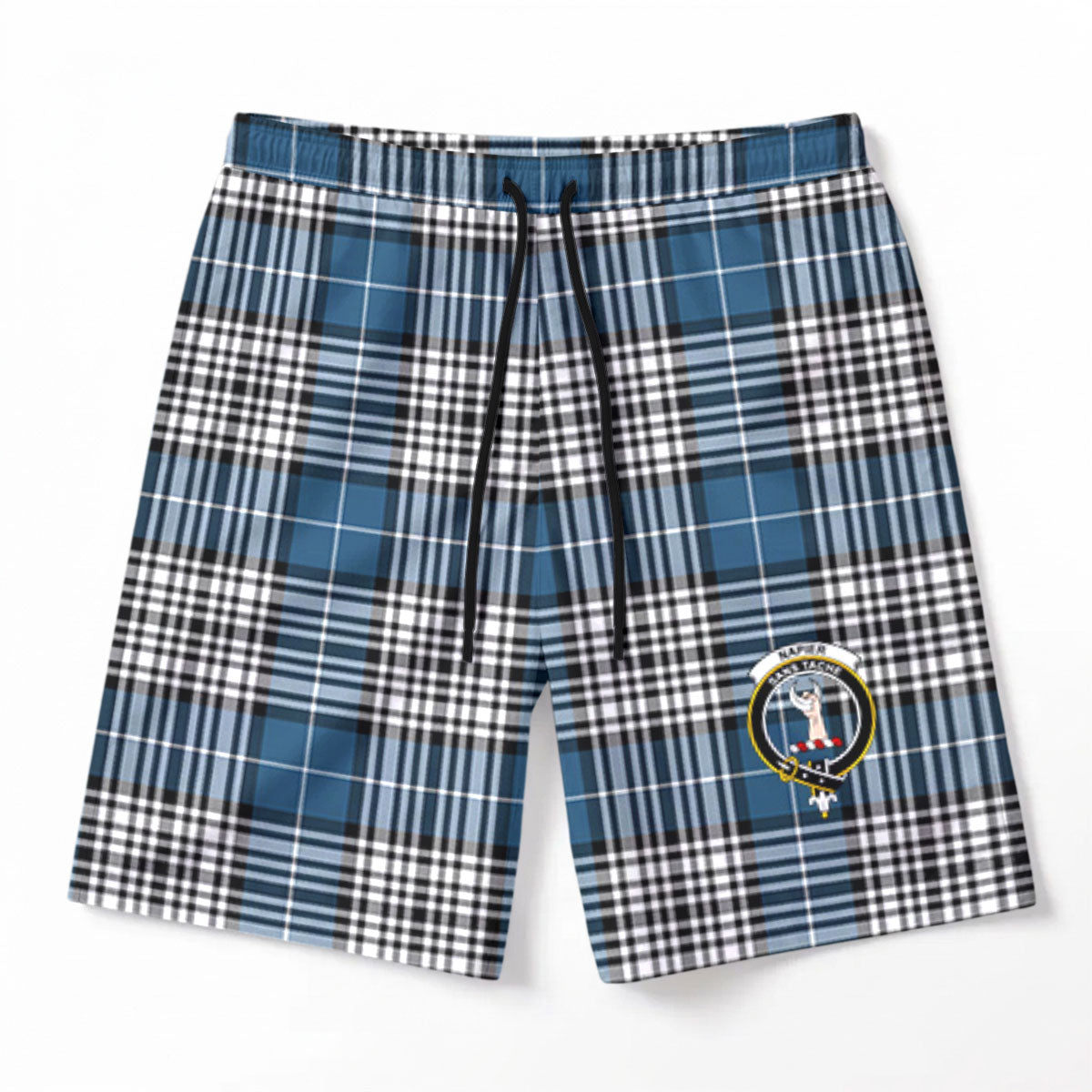 Napier Modern Tartan Crest Men's Beach Shorts