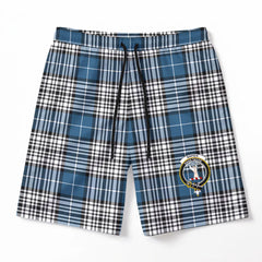 Napier Modern Tartan Crest Men's Beach Shorts