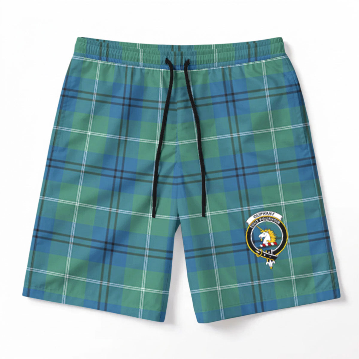 Oliphant Ancient Tartan Crest Men's Beach Shorts