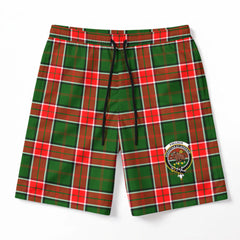Pollock Tartan Crest Men's Beach Shorts