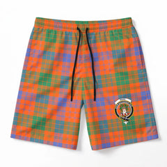 Ross Ancient Tartan Crest Men's Beach Shorts