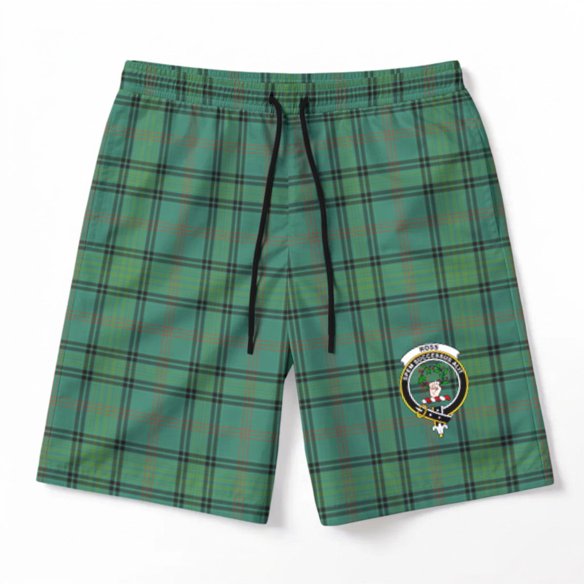 Ross Hunting Ancient Tartan Crest Men's Beach Shorts