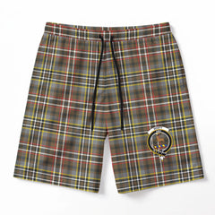 Scott Green Weathered Tartan Crest Men's Beach Shorts
