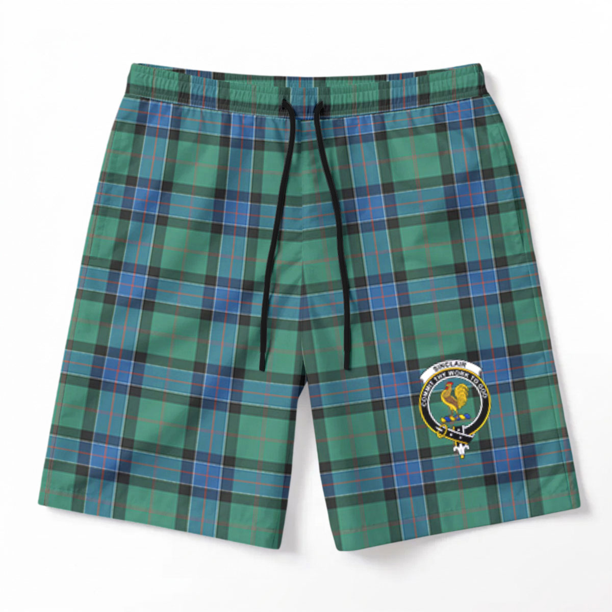 Sinclair Hunting Ancient Tartan Crest Men's Beach Shorts