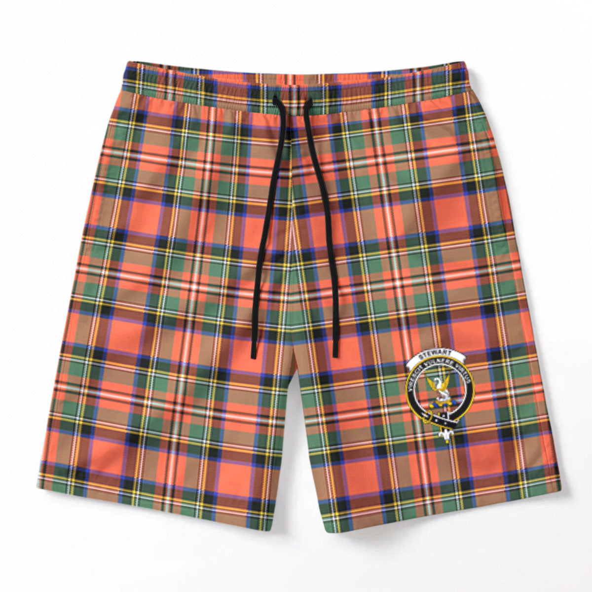 Stewart Royal Ancient Tartan Crest Men's Beach Shorts