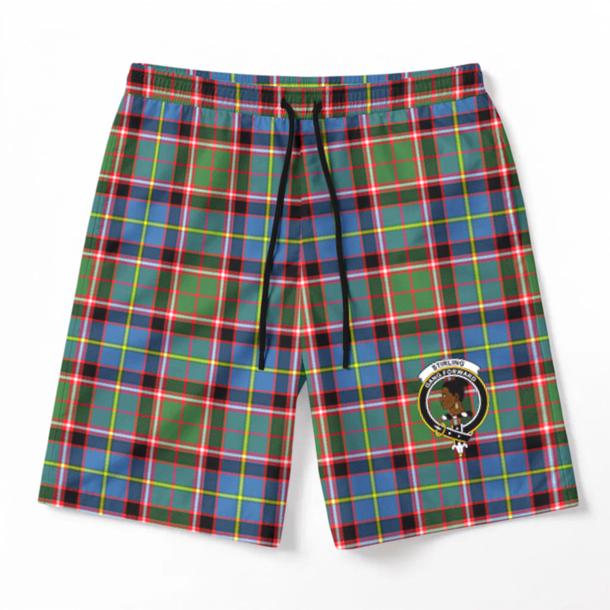 Stirling (of Keir) Tartan Crest Men's Beach Shorts