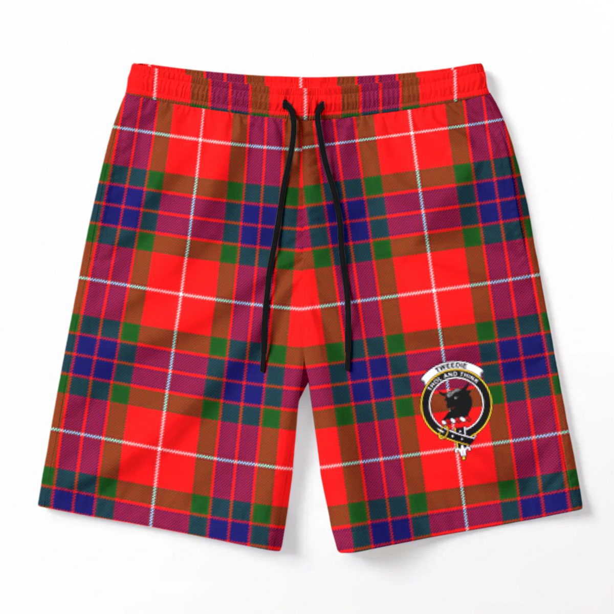 Tweedie Tartan Crest Men's Beach Shorts