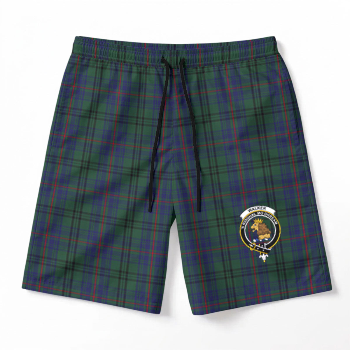 Walker Hunting Tartan Crest Men's Beach Shorts