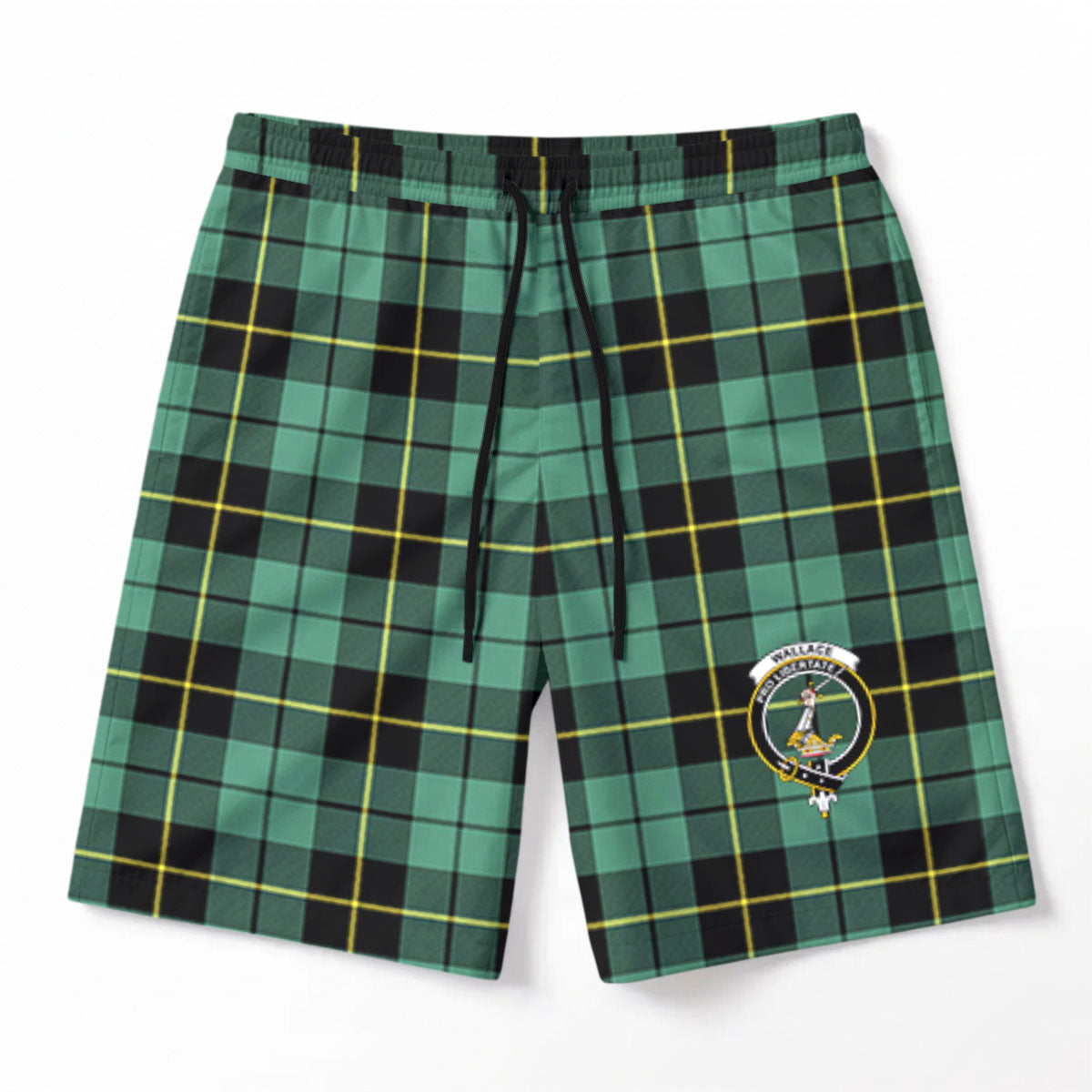 Wallace Hunting Ancient Tartan Crest Men's Beach Shorts