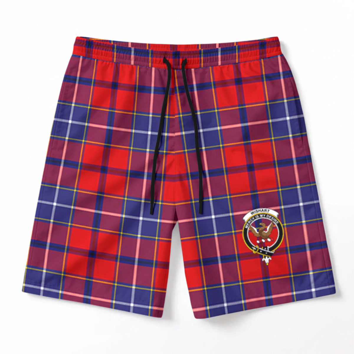 Wishart Dress Tartan Crest Men's Beach Shorts