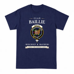 Baillie Tartan Crest Mischief and Mayhem T-shirt