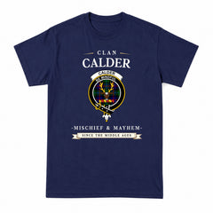 Calder Tartan Crest Mischief and Mayhem T-shirt