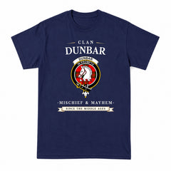 Dunbar Modern Tartan Crest Mischief and Mayhem T-shirt