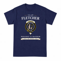 Fletcher of Dunans Tartan Crest Mischief and Mayhem T-shirt