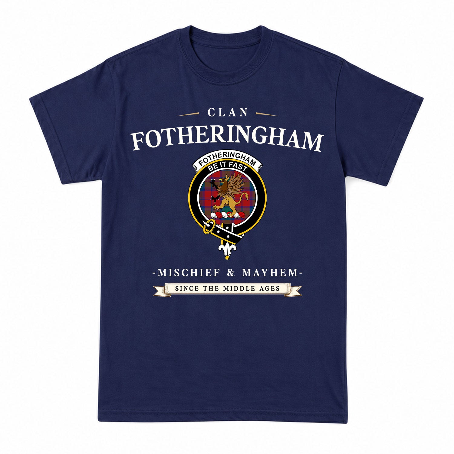 Fotheringham Tartan Crest Mischief and Mayhem T-shirt