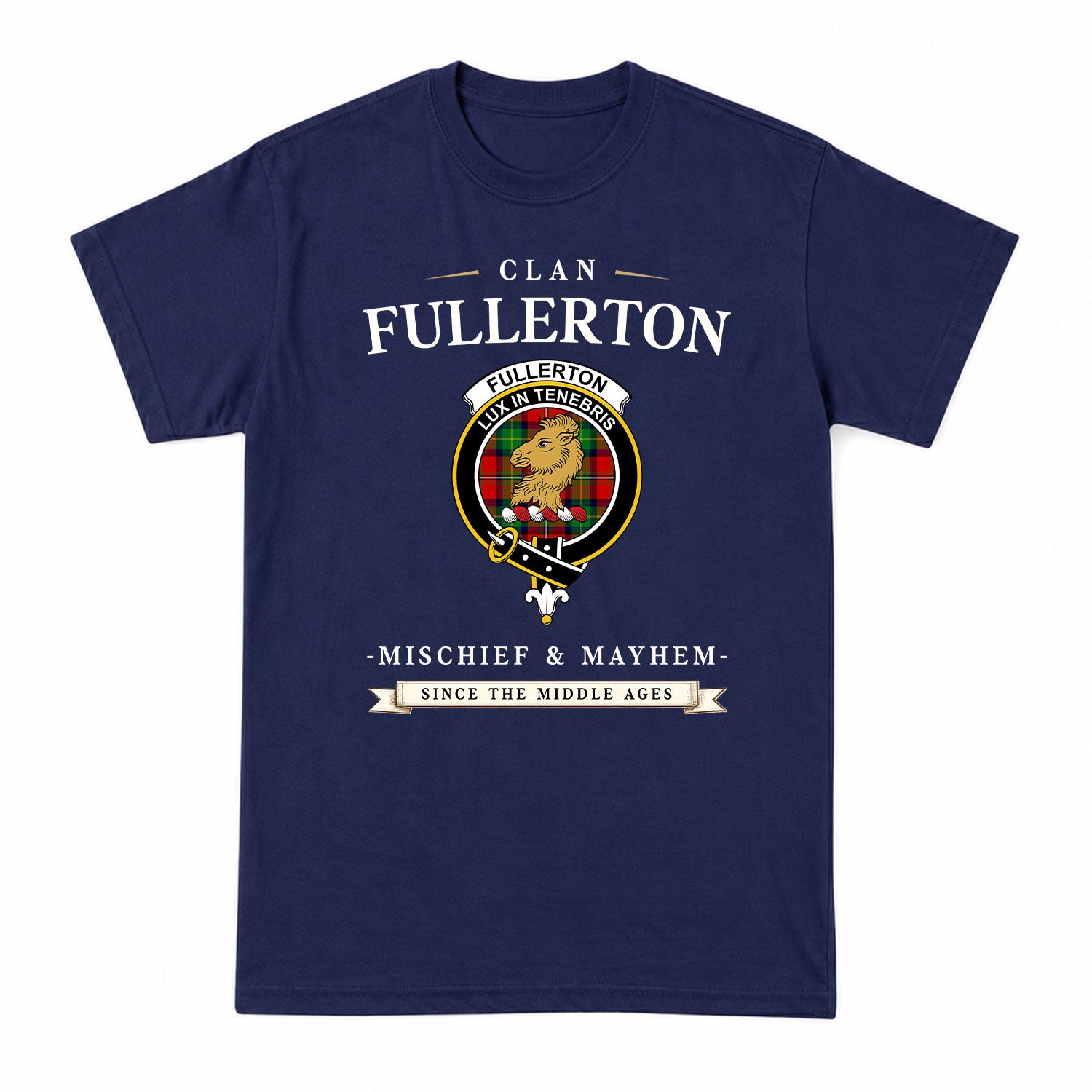 Fullerton Tartan Crest Mischief and Mayhem T-shirt