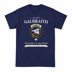 Galbraith Modern Tartan Crest Mischief and Mayhem T-shirt