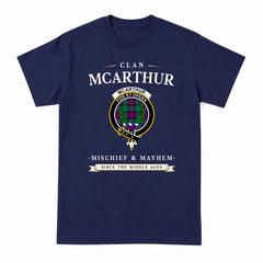 McArthur - Milton Tartan Crest Mischief and Mayhem T-shirt
