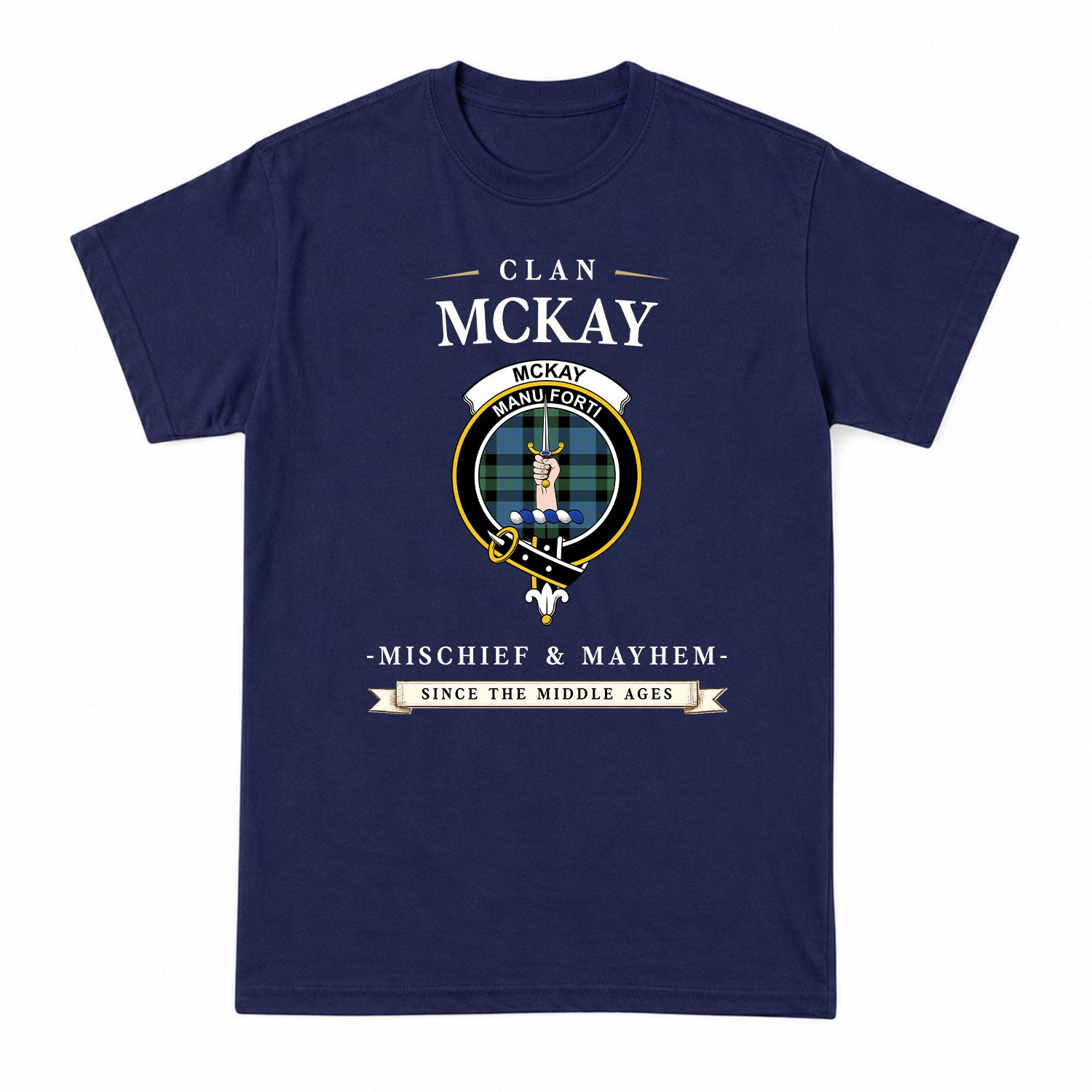 McKay Ancient Tartan Crest Mischief and Mayhem T-shirt