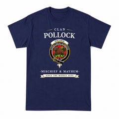 Pollock Tartan Crest Mischief and Mayhem T-shirt