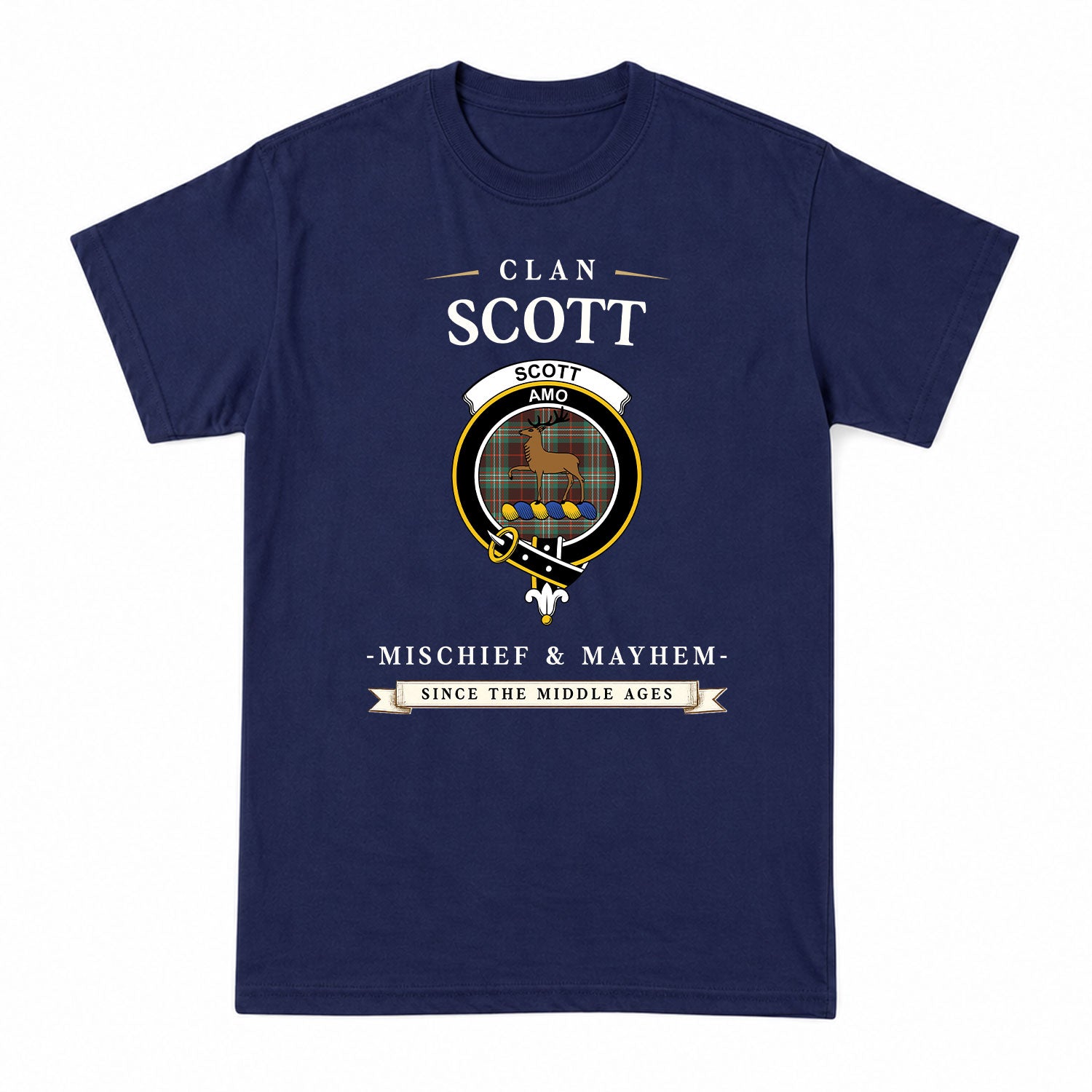 Scott Brown Ancient Tartan Crest Mischief and Mayhem T-shirt