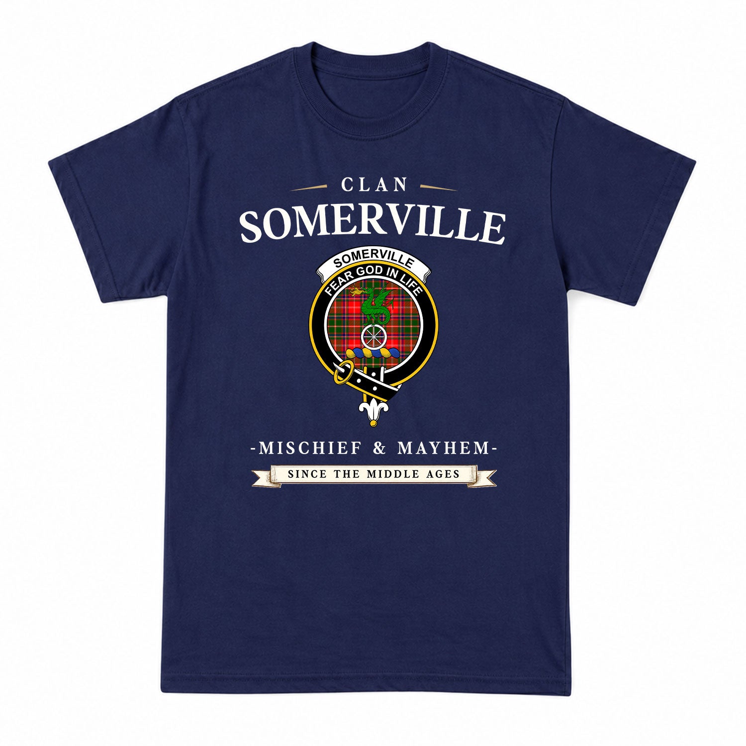 Somerville Tartan Crest Mischief and Mayhem T-shirt
