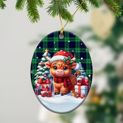 Abercrombie Tartan Christmas Ceramic Ornament - Highland Cow Winter Style