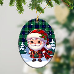 Abercrombie Tartan Christmas Ceramic Ornament - Santa Claus In Kilt Style