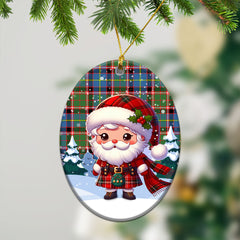 Aikenhead Tartan Christmas Ceramic Ornament - Santa Claus In Kilt Style