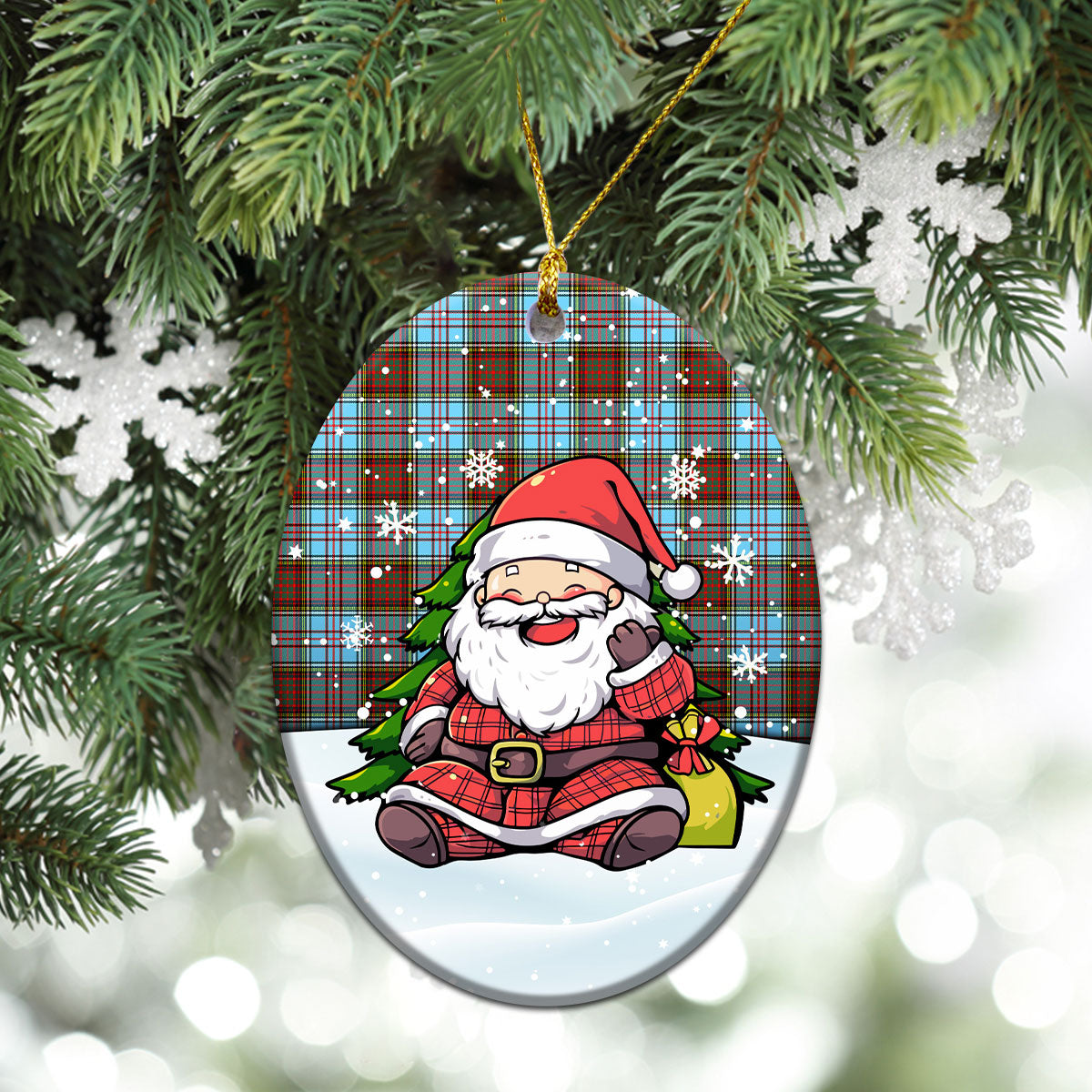 Anderson Ancient Tartan Christmas Ceramic Ornament - Scottish Santa Style