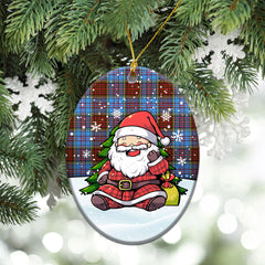 Anderson Modern Tartan Christmas Ceramic Ornament - Scottish Santa Style