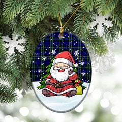 Arbuthnot Modern Tartan Christmas Ceramic Ornament - Scottish Santa Style