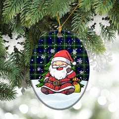 Bannerman Tartan Christmas Ceramic Ornament - Scottish Santa Style