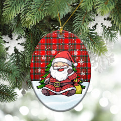 Binning (of Wallifoord) Tartan Christmas Ceramic Ornament - Scottish Santa Style