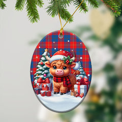 Blane Tartan Christmas Ceramic Ornament - Highland Cow Winter Style