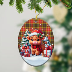 Buchanan Old Set Weathered Tartan Christmas Ceramic Ornament - Highland Cow Winter Style