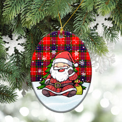 Fraser (of Lovat) Modern Tartan Christmas Ceramic Ornament - Scottish Santa Style