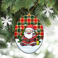 Gibson Tartan Christmas Ceramic Ornament - Scottish Santa Style