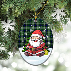 Haliburton Tartan Christmas Ceramic Ornament - Scottish Santa Style