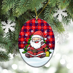 Hamilton Modern Tartan Christmas Ceramic Ornament - Scottish Santa Style