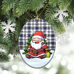 Hannay Modern Tartan Christmas Ceramic Ornament - Scottish Santa Style