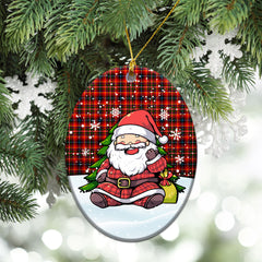 Innes Modern Tartan Christmas Ceramic Ornament - Scottish Santa Style