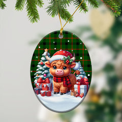 Kincaid Tartan Christmas Ceramic Ornament - Highland Cow Winter Style