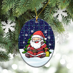 Kirkaldy Tartan Christmas Ceramic Ornament - Scottish Santa Style