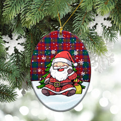 Lindsay Modern Tartan Christmas Ceramic Ornament - Scottish Santa Style