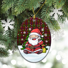 Lumsden Tartan Christmas Ceramic Ornament - Scottish Santa Style