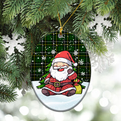 MacAlpine Modern Tartan Christmas Ceramic Ornament - Scottish Santa Style