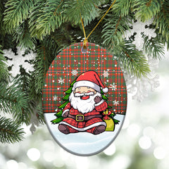 MacKinnon Ancient Tartan Christmas Ceramic Ornament - Scottish Santa Style