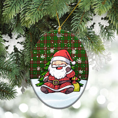 MacKinnon Hunting Modern Tartan Christmas Ceramic Ornament - Scottish Santa Style